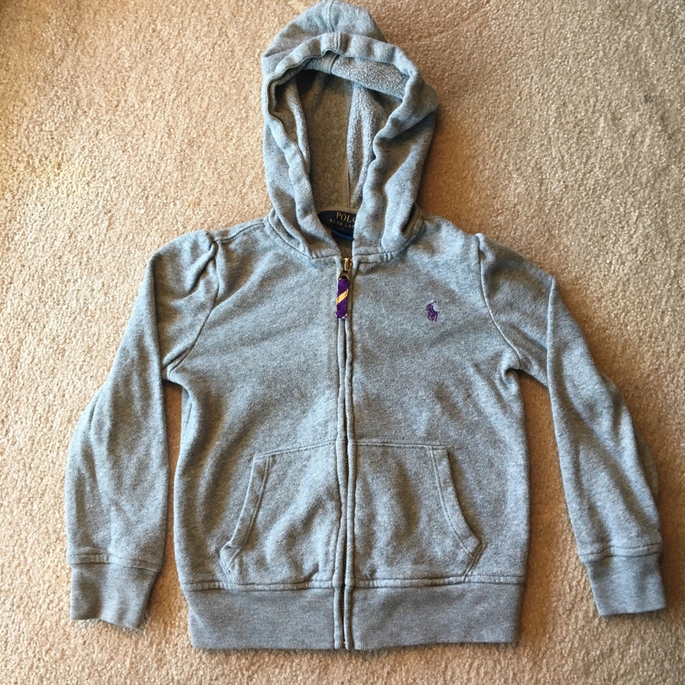 Girls Ralph Lauren Grey Hoodie Sweatshirt